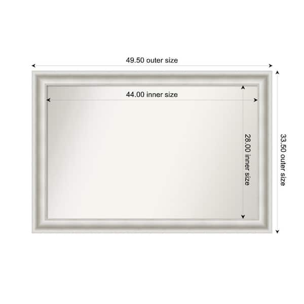 Amanti Art Parlor White 49.5 in. x 33.5 in. Custom Non-Beveled Recycled Polystyrene Framed Bathroom Vanity Wall Mirror