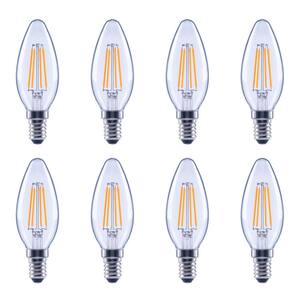 40-Watt Equivalent B11 Candle Blunt Tip Clear Glass E12 Candelabra Base LED Vintage Edison Light Bulb Daylight (8-Pack)