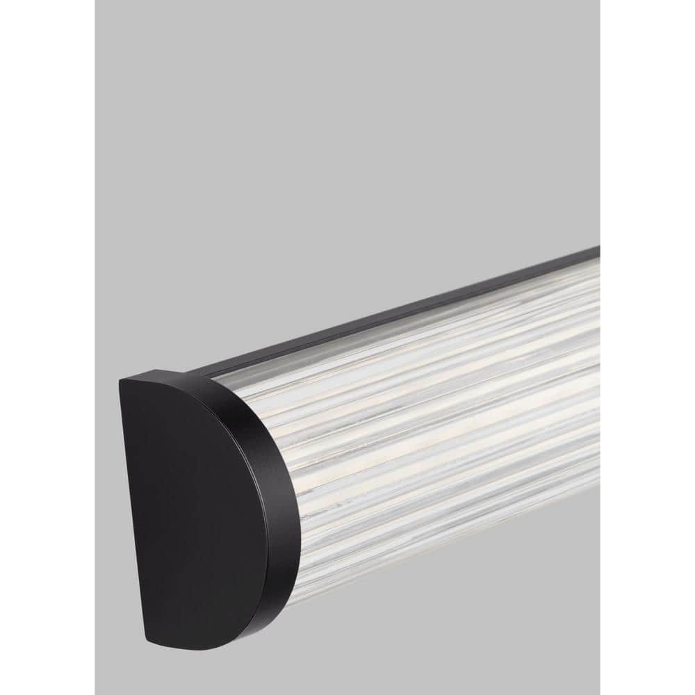 Midnight Black LED Cylinder Vanity Light with Frosted Acrylic Diffuser