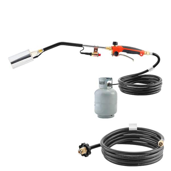 Propane Torch Weed Burner 1800000 BTU 10ft. Hose Adjustable Flame Turbo Push-Button Ignition Heavy-Duty Flamethrower Kit