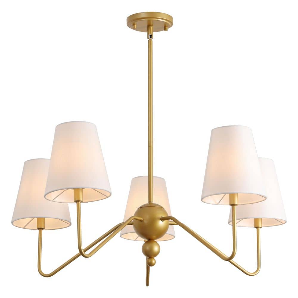 Skylar 32 in. 5-Light Gold Painting Classic Minimalist Metal Inverted Gourd LED Chandelier price history on PriceWatchPro