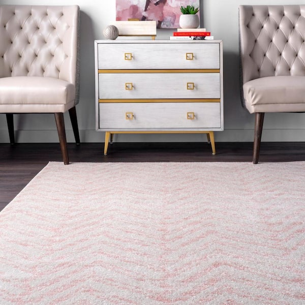 Home Decorators Collection Rosanne Geometric Herringbone Pink 8 ft