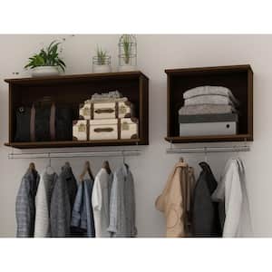Rockefeller Brown Square and Rectangle Floating Hanging Closet (Set of 2)