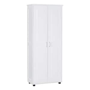 White 71.25 in. Accent Storage Cabinet with 2 Doors and Adjustable Shelves
