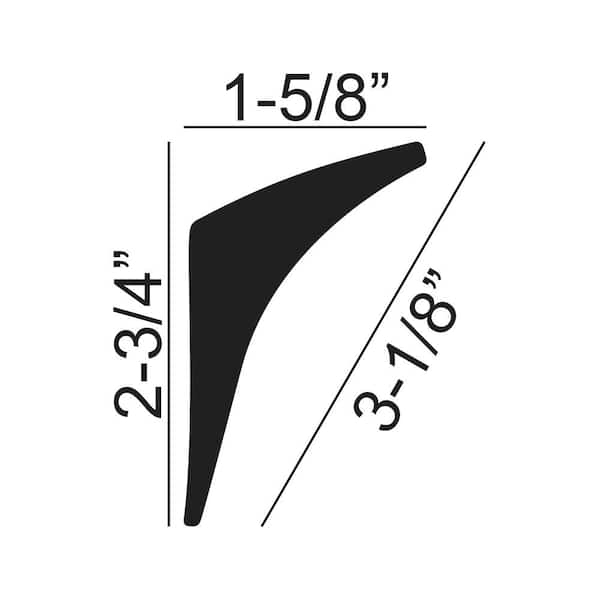 American Pro Decor 2-3/16 in. x 2-5/8 in. x 96 in. Plain Polyurethane Crown Moulding 40 LF (5-Pack)