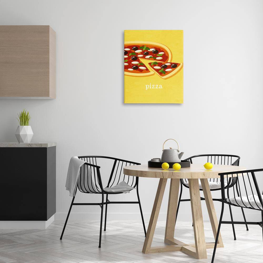 Delicious Pizza on Yellow by Kim Allen Unframed Food Graphic Art Print 30 in. x 24 in. price history on PriceWatchPro