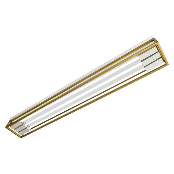 Morgan Home 7 in. Sleek Flush Mount Light Gold/White Finish with 3 T5 Bulb Sockets (Bulbs Not Included)