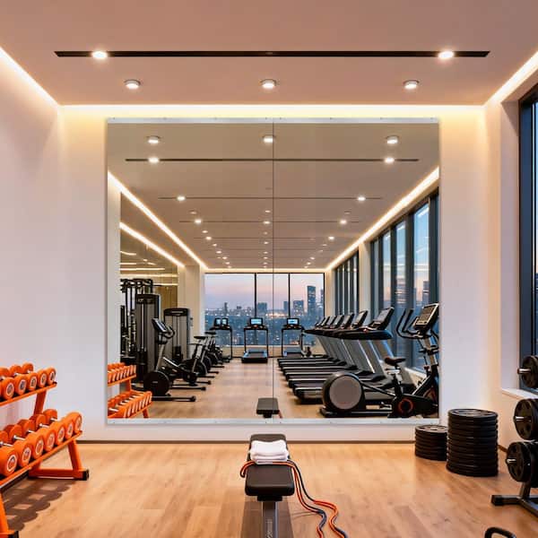 Extra-Large 46 in. W x 84 in. Rectangular Frameless Tempered HD Wall Mirror/Gym Mirror/Dance Mirror(4-Pieces)