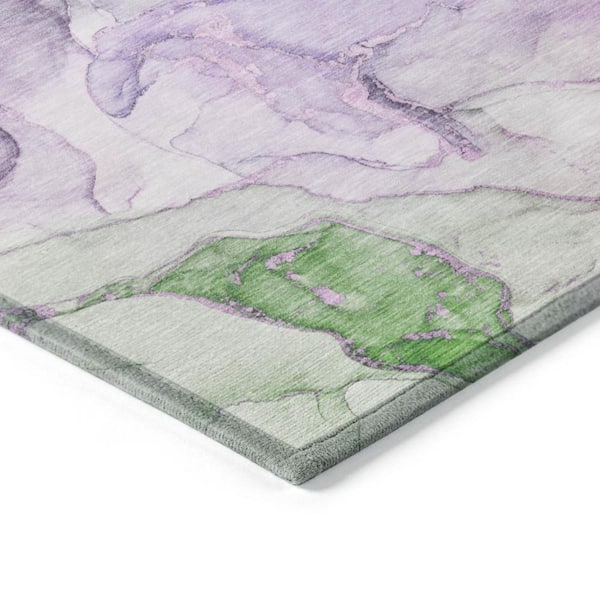 Purple 5 ft. x 8 ft. Abstract Indoor / Outdoor Area Rug