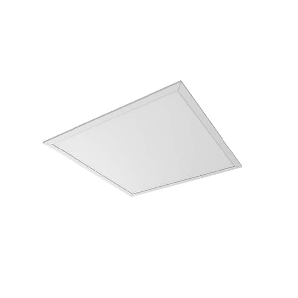 Commercial Electric 2 ft. x 2 ft. White Integrated LED Flat Panel Troffer Light Fixture at 3000 Lumens, 4000K Bright White