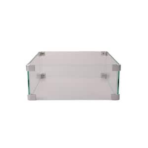 Square Glass Wind Gurad For Fire Table