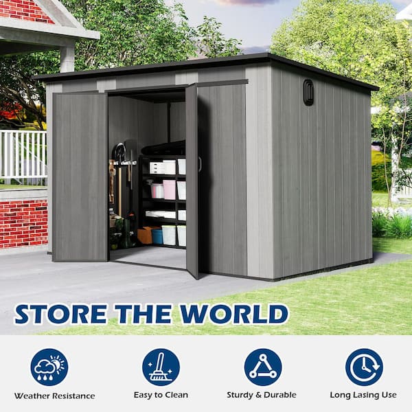 domi outdoor living 10.8 ft. W x 6.3 ft. D Resin Outdoor Storage