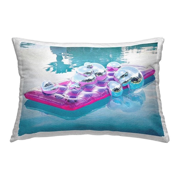 Tropical Disco Pool Float Outdoor Printed Throw Pillow by Ziwei Li