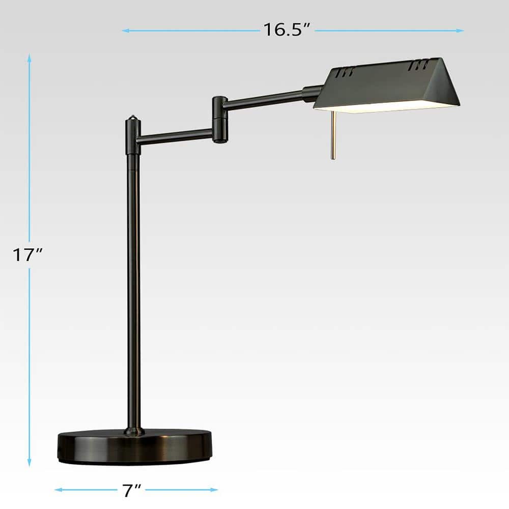 Black Adjustable Metal Pharmacy Swing Arm Desk Lamp
