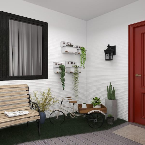 Litton Lane 13 Medium White Metal Indoor Outdoor Sink Wall