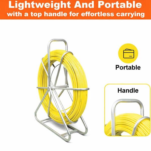 duct tape fishing pole 4.5MM 350 FT Rodder Fish Cable Running Rod Cable Puller Fiberglass Fish Tape with Stand length projects Jameson - Duct Hunter Traceable