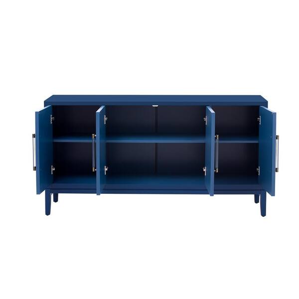 59.6 in. W x 15.7 in. D x 31.5 in. H Blue Linen Cabinet with 4 59.6 in. W x 15.7 in. D x 31.5 in. H Blue Linen Cabinet with 4