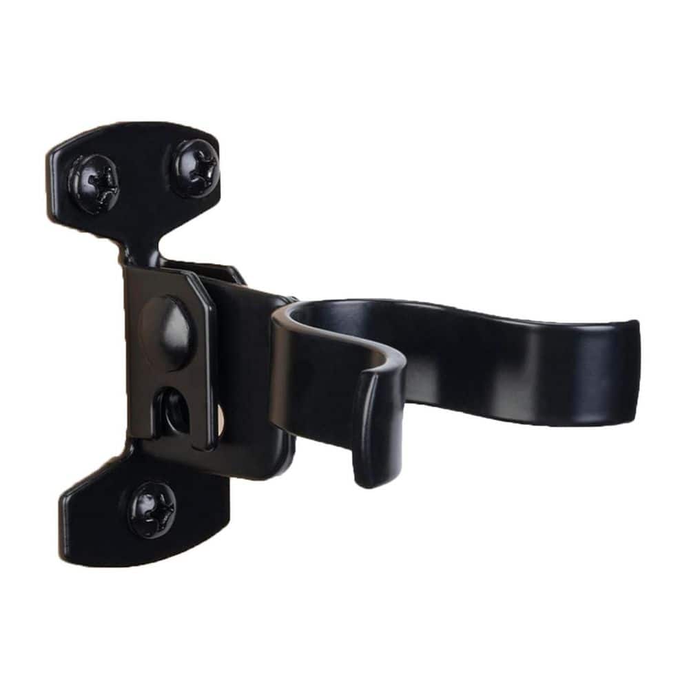 Flat Back Wall Mount Chain Link Fork Latch with Padlock Hole Black Steel Gate  Hardware with Screws for Outdoor Gates 259PH05122D - The Home Depot