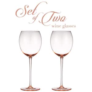 Luxurious and Elegant Sparkling 13.3 oz. Rose Pink Colored Glassware (Set of 2)
