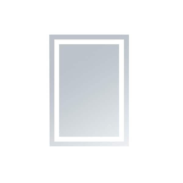 innoci-usa Terra 24 in. W x 32 in. H Frameless Rectangular LED Light Bathroom Vanity Mirror