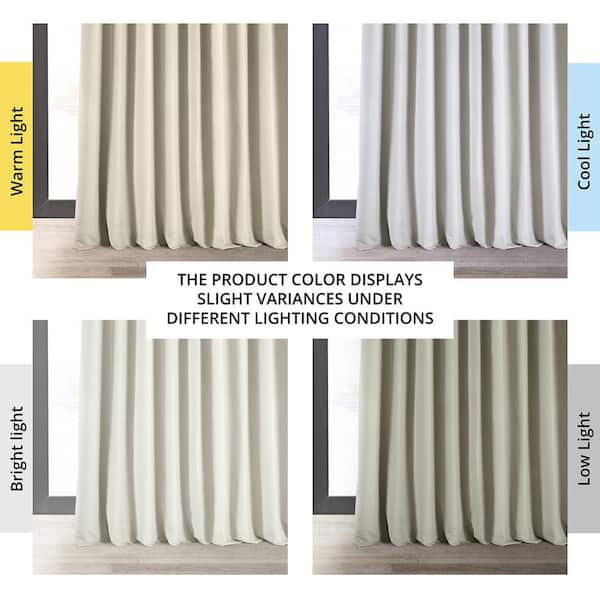 Extra Wide Signature Off White Velvet Blackout Curtain - 100 in. W x 108 in. L Rod Pocket with Back Tab Single Panel