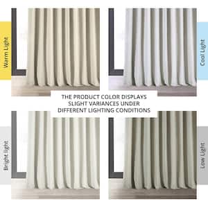 Warm Off White Extra Wide Velvet Rod Pocket Blackout Curtain - 100 in. W x 120 in. L (1 Panel)