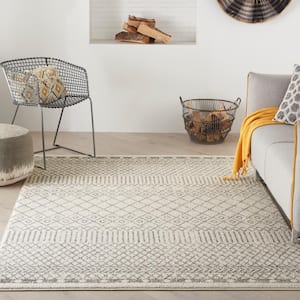 Passion Ivory/Grey 5 ft. x 7 ft. Geometric Transitional Area Rug