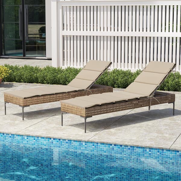 Crestlive Products 19 in. x 72 in. 1 Piece CushionGuard Deep Seating Outdoor Chaise Lounge Cushion in Beige CL CU004BEI72 1 The Home Depot