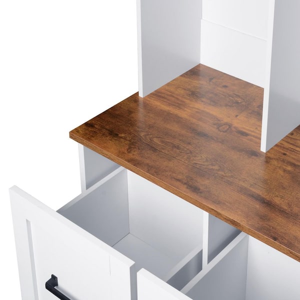 〆3/31 WHITE_WOOD_BENCH #4 Barnwood & White Bench – Ezekiel and Stearns