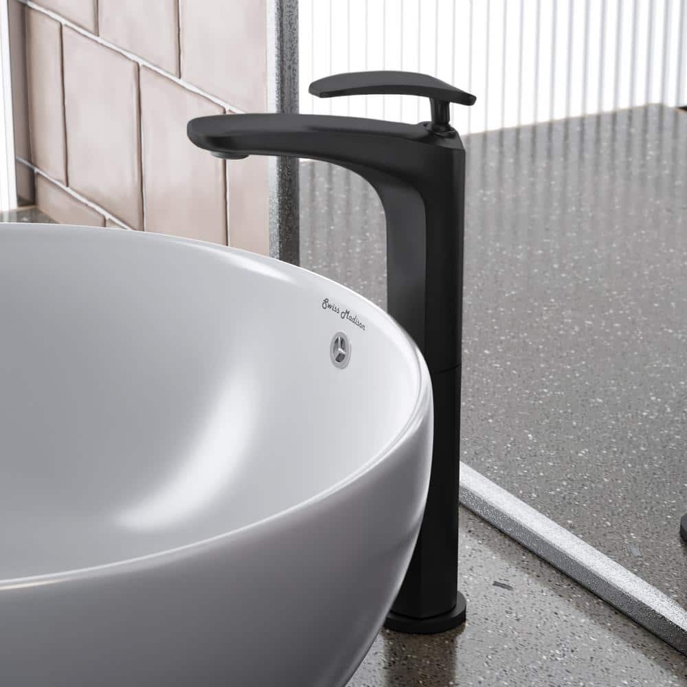 Sublime Matte Black Brass Single-Handle Bathroom Faucet