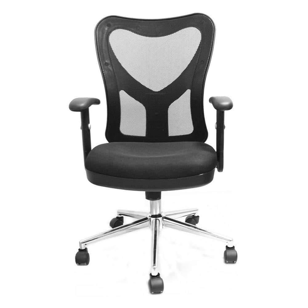 Sleek Contemporary High-Back Black Mesh Office Chair with Chrome Base