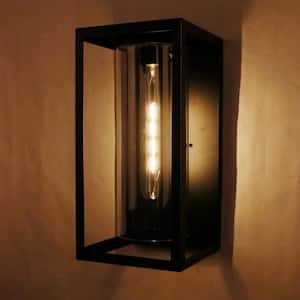 1 Light 18 in. Outdoor Imperial Black Wall Lantern Sconce