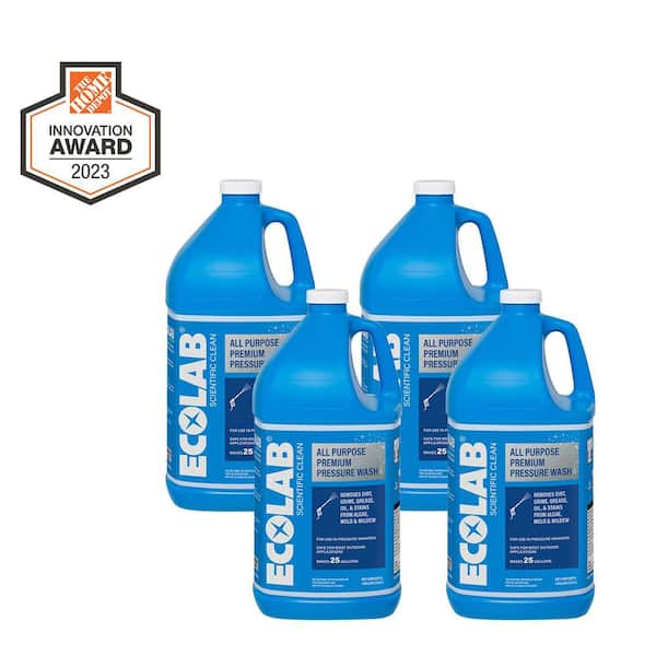 ECOLAB 1 Gal. All Purpose Premium Pressure Wash Concentrate, Removes Stains on Patios, Cars, Wood and Utility Trailers (4-Pack)