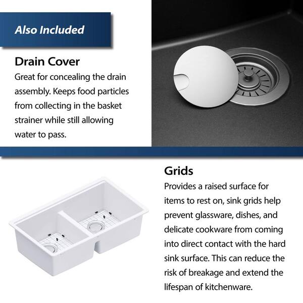 Karran QUWS-880 qt. 32-1/2 in. Double Bowl Undermount