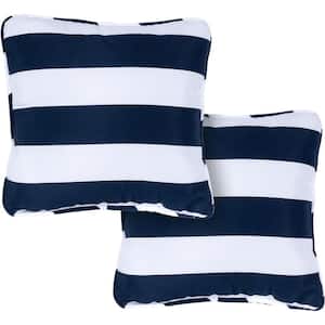 Navy Indoor or Outdoor Throw Pillows (Set of 2)