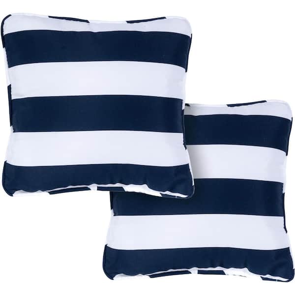 Hanover Navy Indoor or Outdoor Throw Pillows (Set of 2)