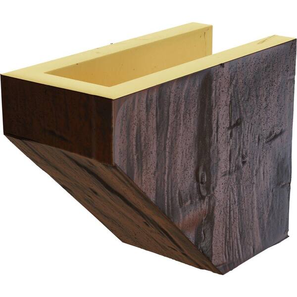 Ekena Millwork 4 in. x 6 in. x 5 ft. Hand Hewn Faux Wood Fireplace Mantel  Kit, Ashford Corbels, Premium Hickory MANUHH04X06X60ASZH - The Home Depot