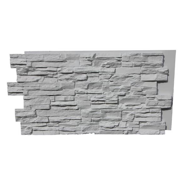 TRITAN BP Lightning Ridge 48 in. x 24 in. Faux Siding Panel Finished Coconut White  Interlocking Panel