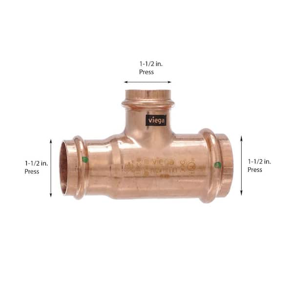 ProPress 1-1/2 in. x 1-1/4 in. x 1 in. Press Copper Tee