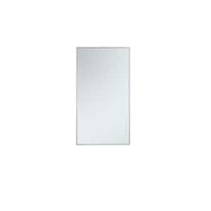 Medium Rectangle Silver Modern Mirror (36 in. H x 20 in. W)