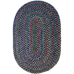 Kennebunkport Navy Multi 2 ft. x 3 ft. Oval Indoor/Outdoor Braided Area Rug