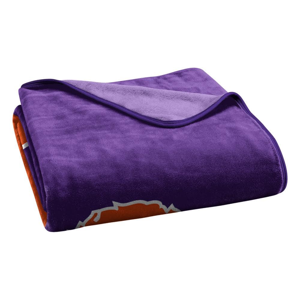 Clemson University Purple and Orange Fleece Throw Blanket