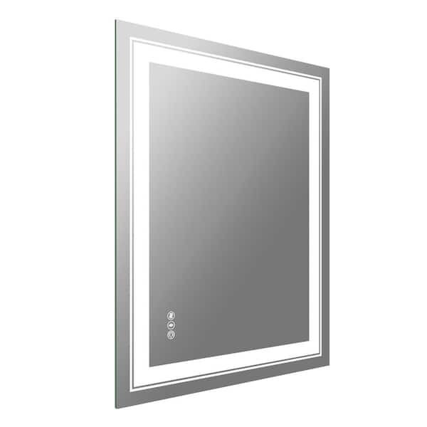 BWE 28 in. W x 36 in. H Rectangular Frameless Dimmable LED Light Anti-Fog Wall Bathroom Vanity Mirror Super Bright