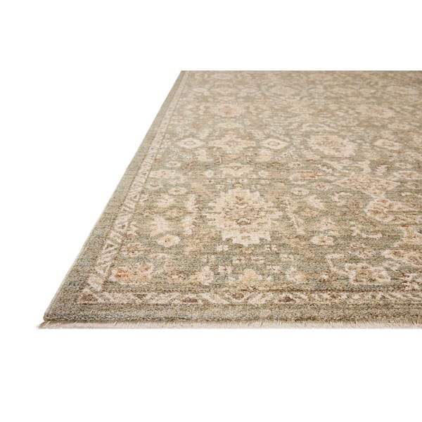 Chris Love Julia Palma Lagoon / Natural 2 ft. 7 in. x 12 ft.  Traditional Runner Rug