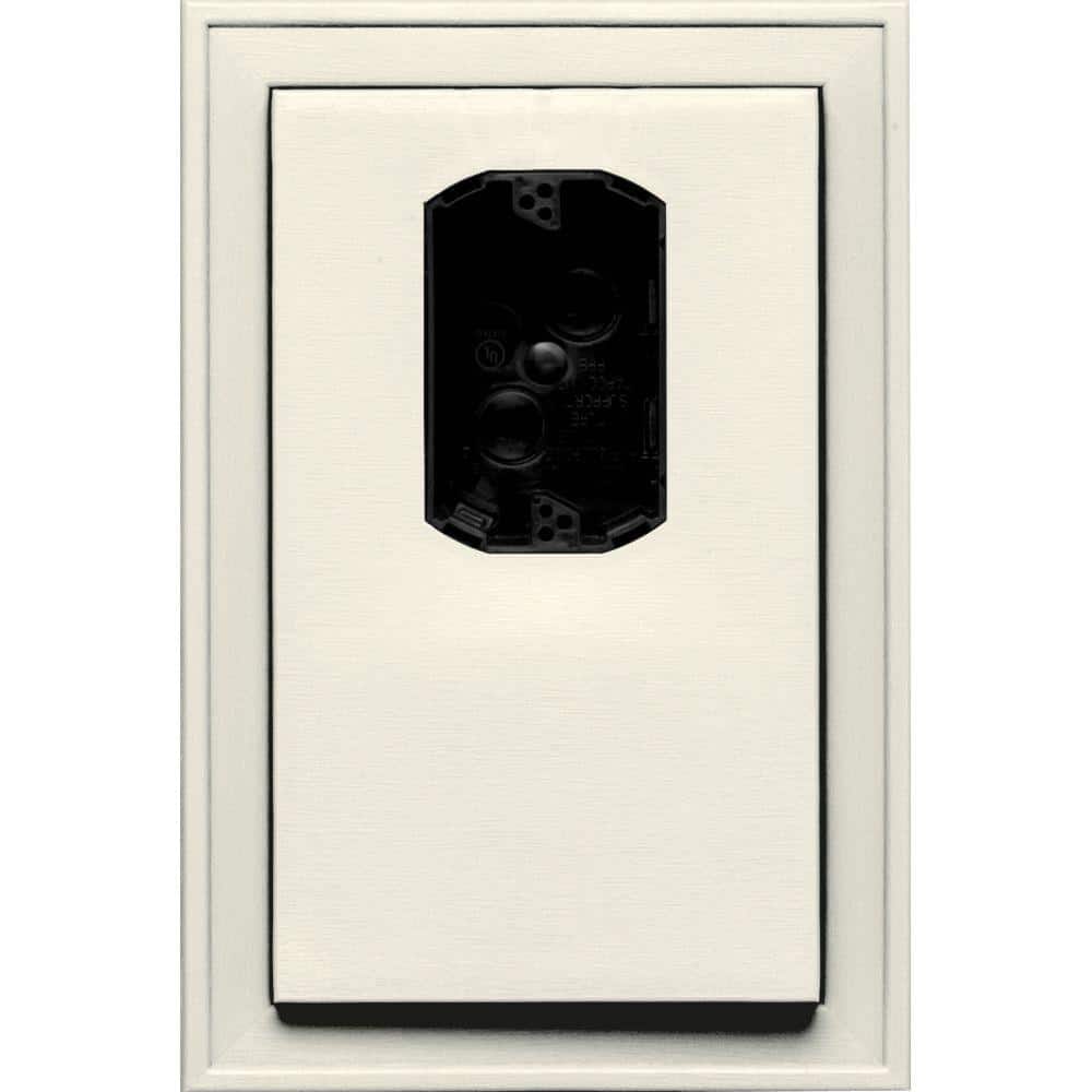 Builders Edge 8.125 in. x 12 in. 034 Parchment Jumbo Electrical Mounting Block Offset