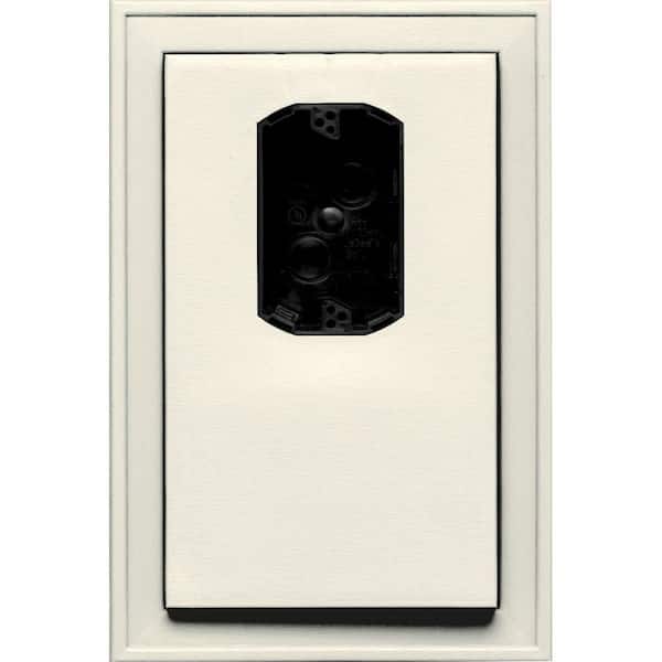 Builders Edge 8.125 in. x 12 in. #034 Parchment Jumbo Electrical Mounting Block Offset