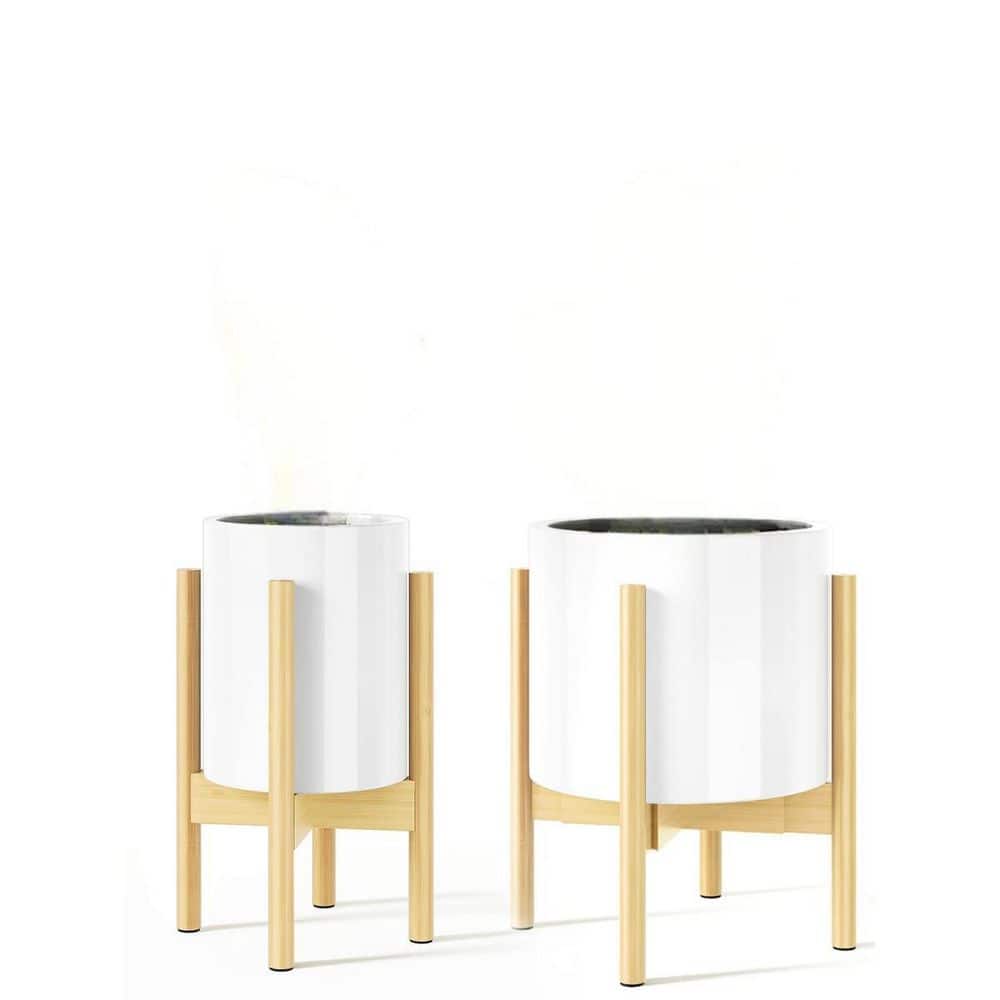 Beige Single Tier Bamboo Tall Plant Stand with Adjustable Width for Indoor Plant Pot (12 in. W x 14.5 in. H) price history on PriceWatchPro