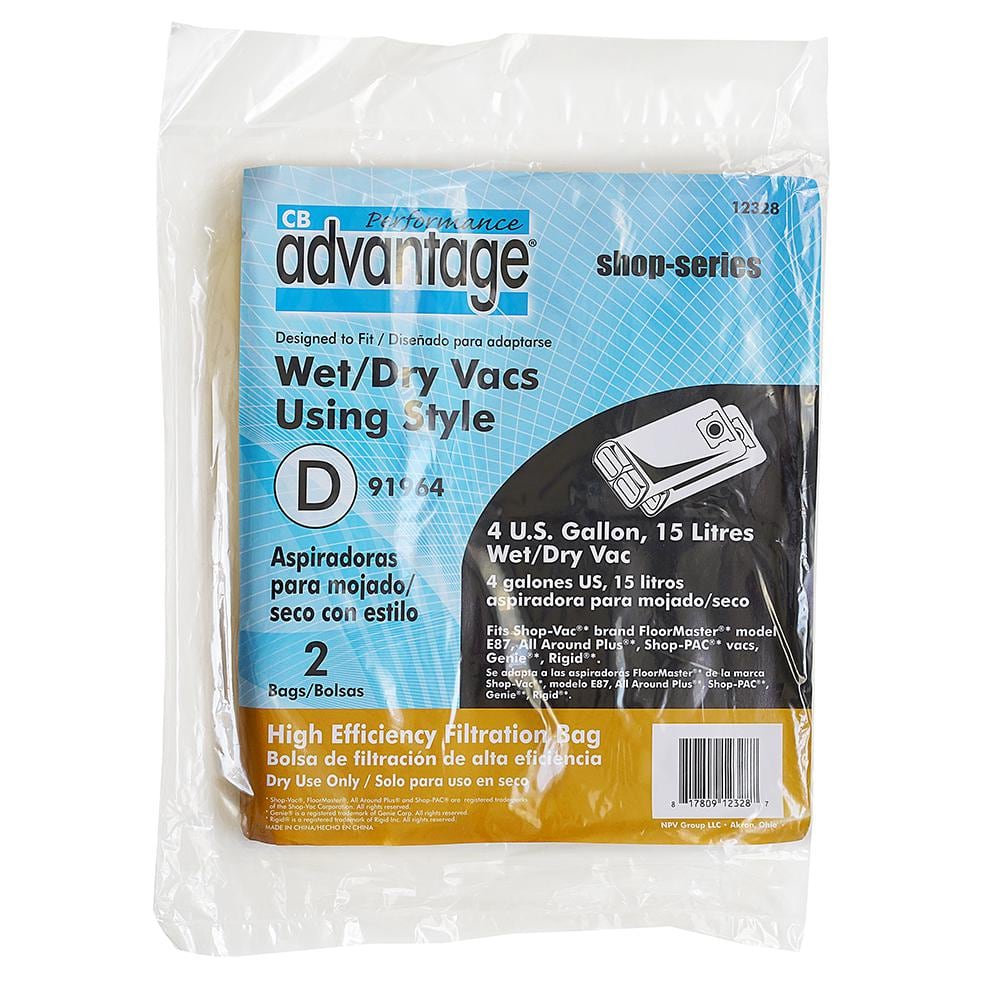 Wet/Dry Replacement Shop Vac Bag for HEPA 3.4-4 Gallons (2-pack) price history on PriceWatchPro