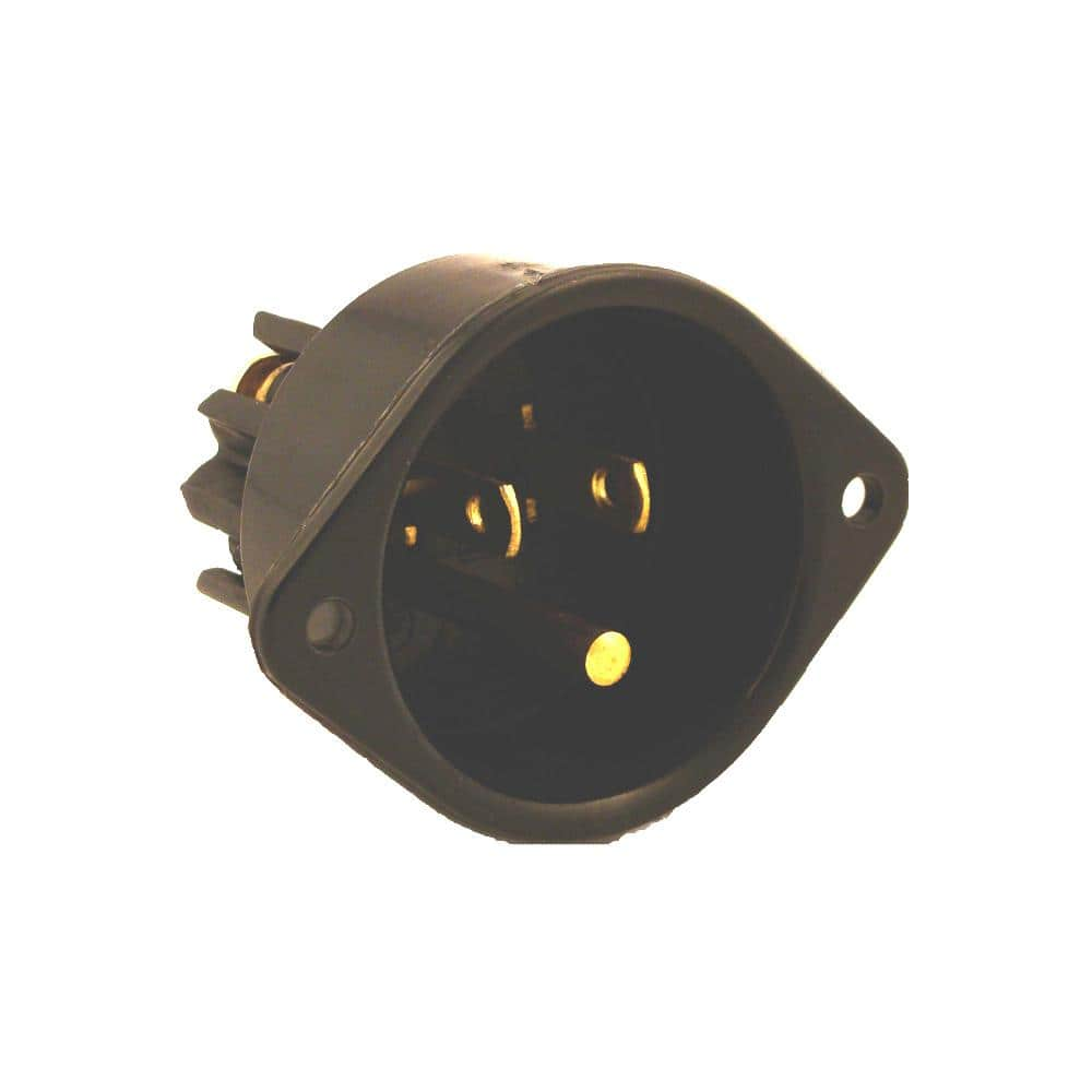 Leviton 15 Amp 125-Volt Flanged Inlet Grounding Outlet, Black