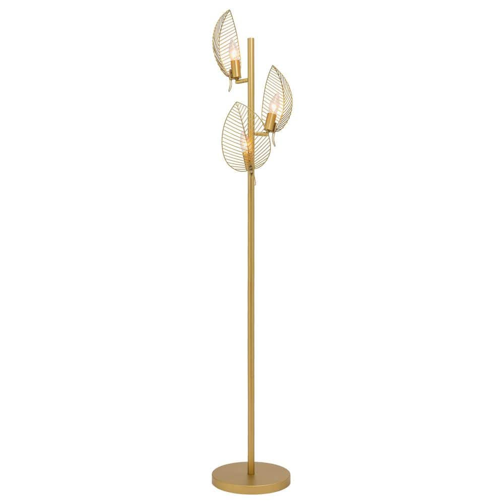 River of Goods Morwenna 59.25 in. Gold-Tone Candlestick Floor Lamp with ...